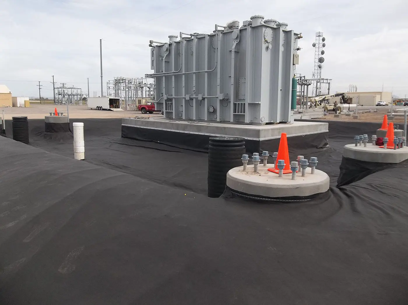 A large metal structure sitting on top of a roof.